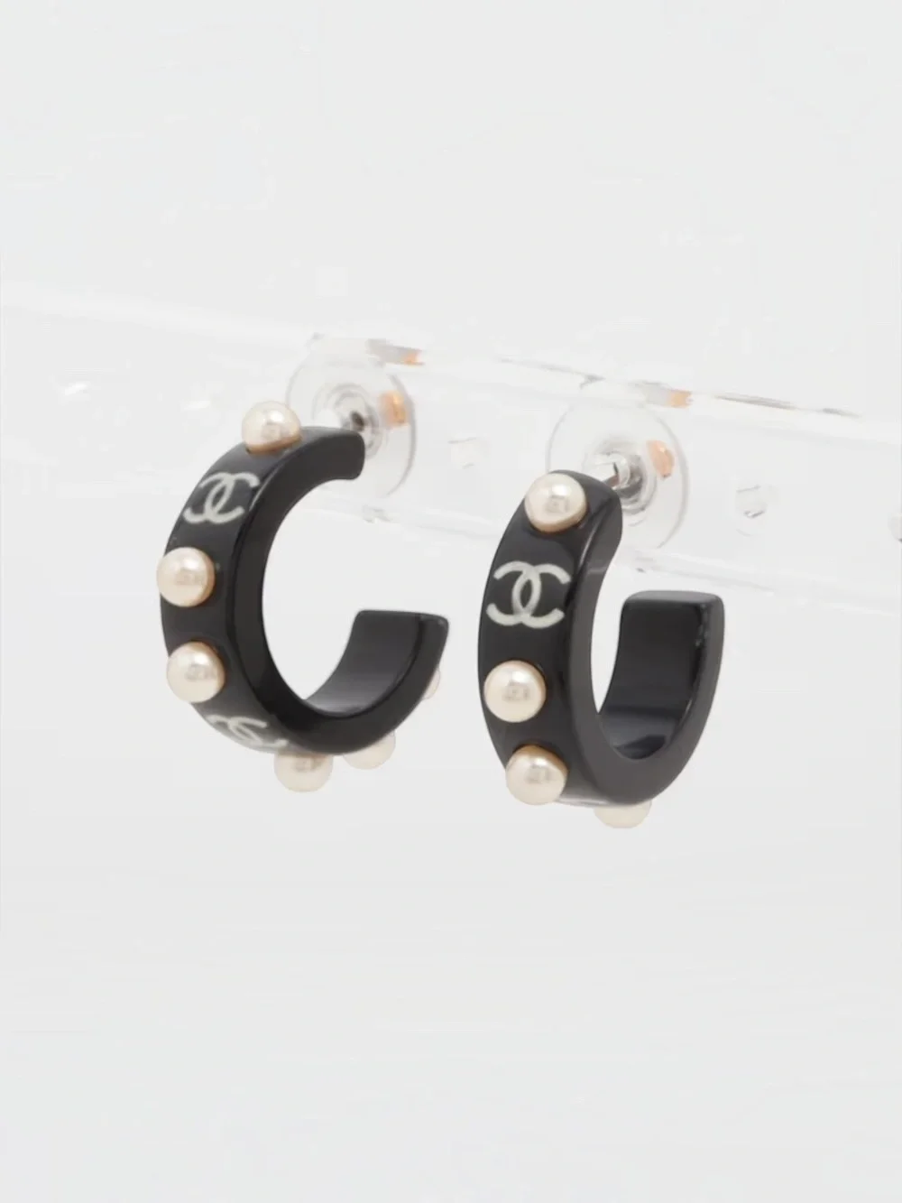 Chanel Coco Mark Pearl Earrings